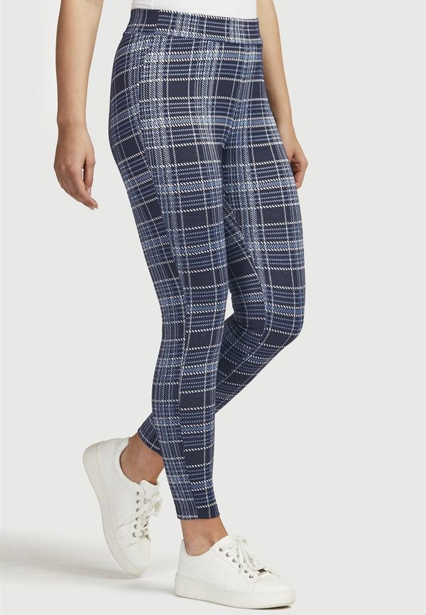 Rutiga, jacquardmönstrade leggings
