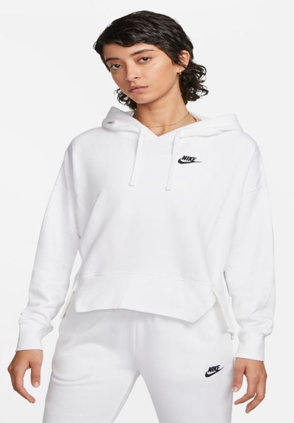 Rymlig huvtröja Nike Sportswear Club Fleece för kvinnor - Vit