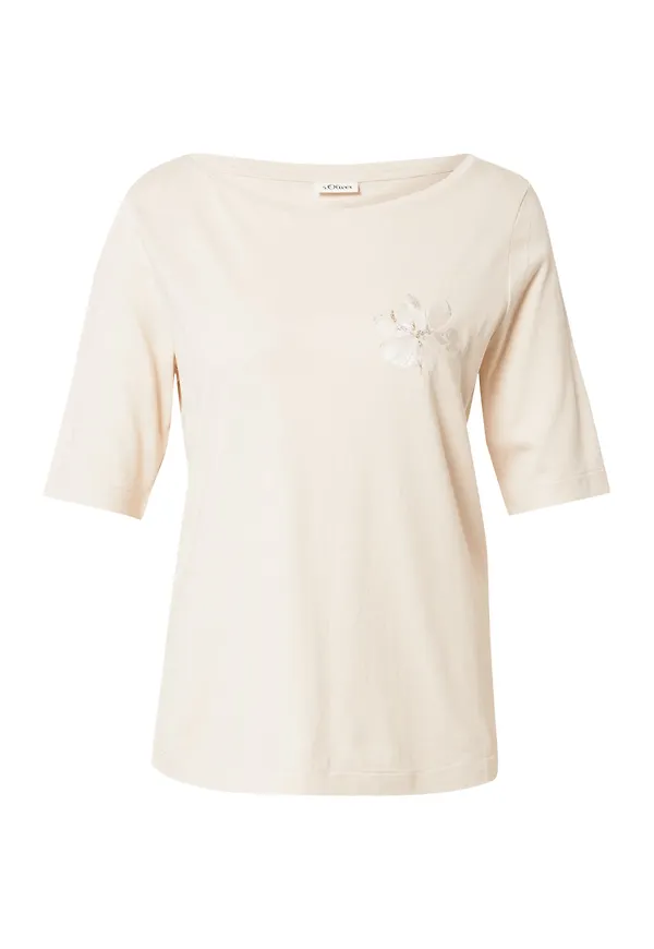 s.Oliver BLACK LABEL T-shirt pastellgul / silver / off-white