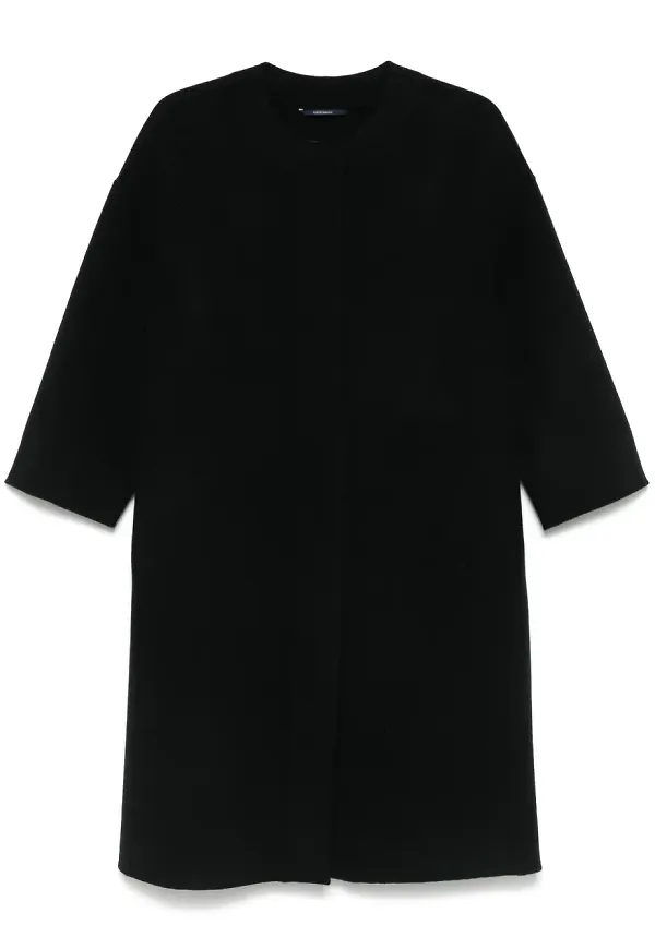 'S Max Mara kappa i jungfruull - Svart