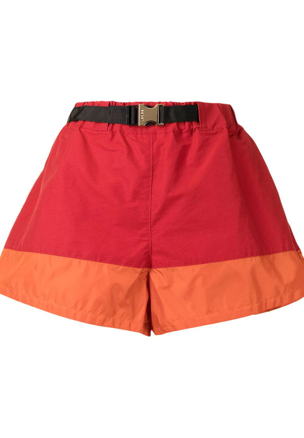 sacai vida shorts med färgblock - Röd
