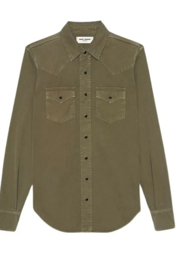 Saint Laurent - Skjortor - Grön - Dam - Storlek: Xs,S