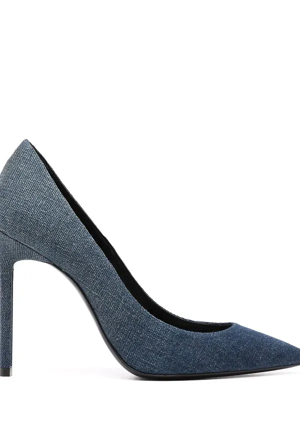 Saint Laurent 100 mm jeanspumps - Svart