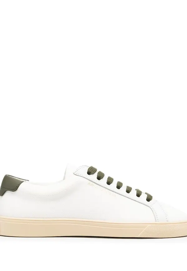 Saint Laurent Andy låga lädersneakers - Vit