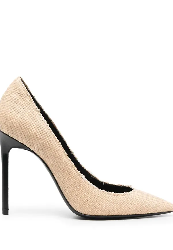 Saint Laurent Anja pumps i bast - Neutral
