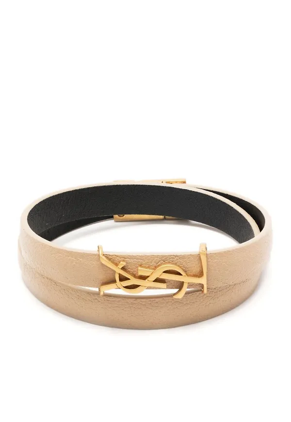 Saint Laurent armband med logotypplakett - Neutral