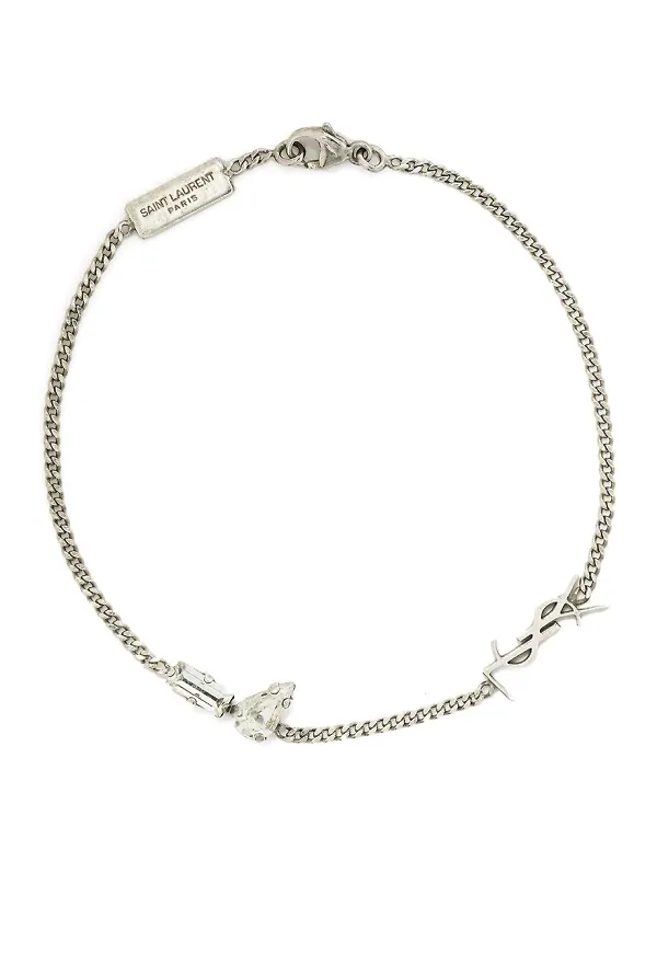Saint Laurent armband med monogram - Silverfärgad