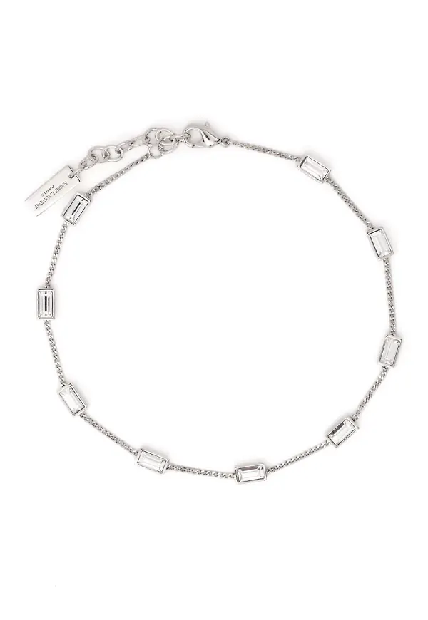 Saint Laurent armband med strass - Silverfärgad