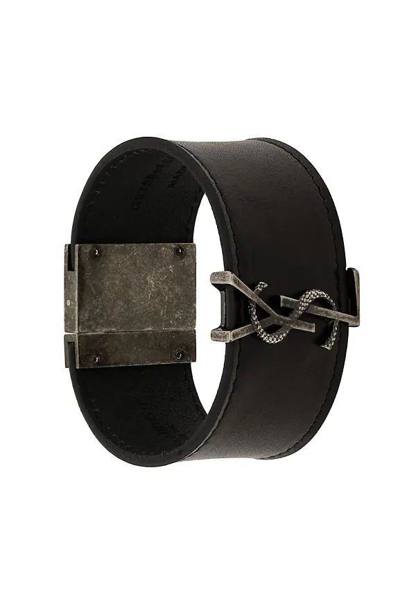 Saint Laurent armring med monogram - Svart