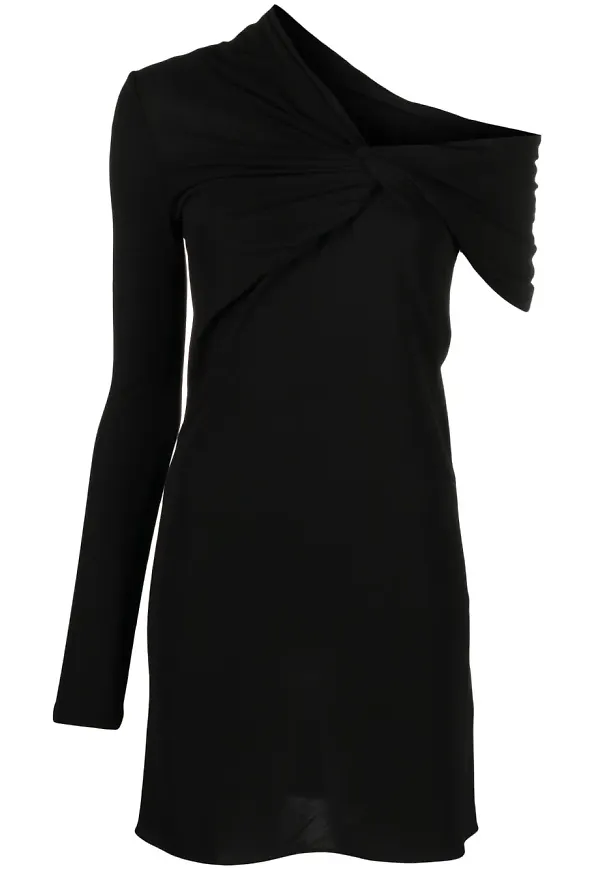 Saint Laurent asymmetrisk miniklänning - Svart