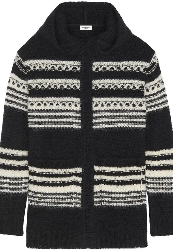 Saint Laurent Baja randig kofta - Svart