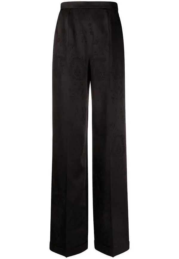 Saint Laurent Baroque byxor med vida ben - Svart