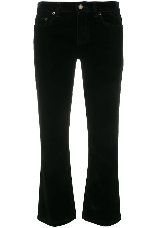 Saint Laurent beskurna inpassade jeans - Svart
