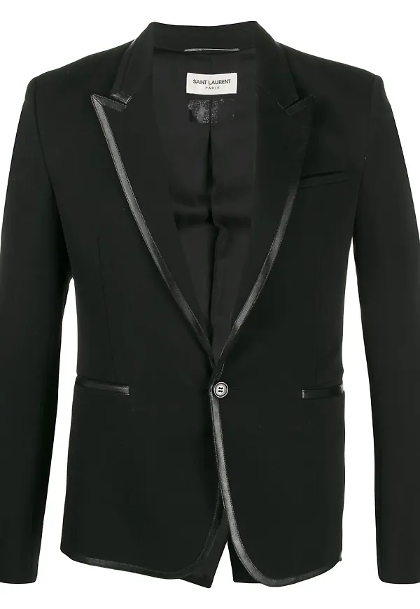 Saint Laurent blazer med kontrastkant - Svart