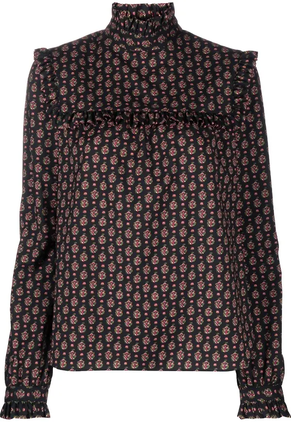 Saint Laurent blommig prärieblus - Svart