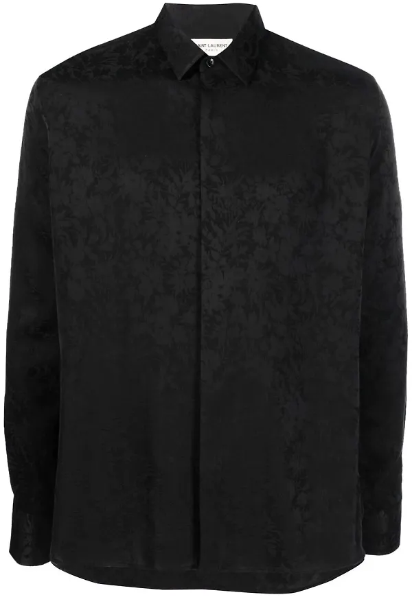 Saint Laurent blommig skjorta - Svart