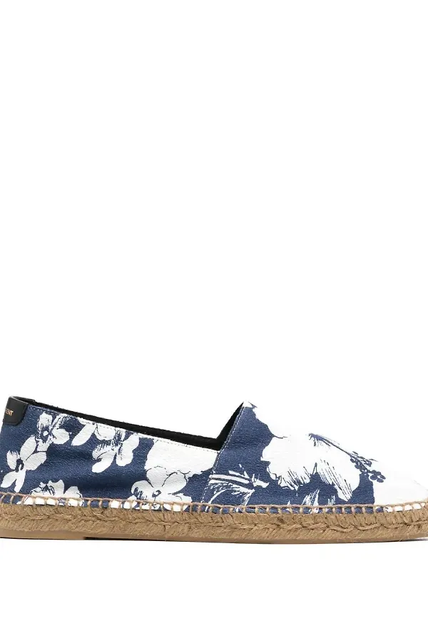 Saint Laurent blommiga espadrillos - Blå