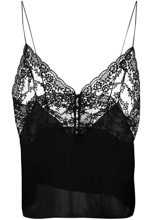 Saint Laurent blommigt linne - Svart