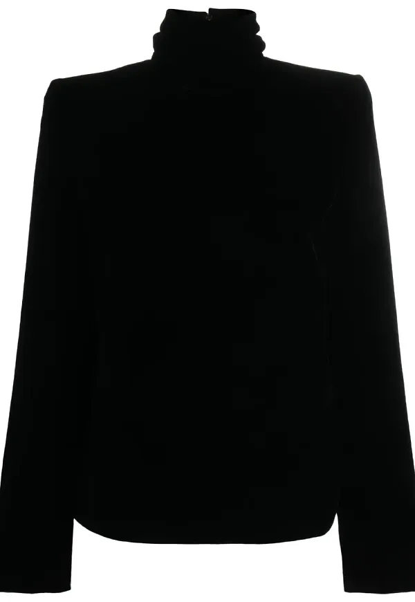 Saint Laurent blus med hög krage - Svart