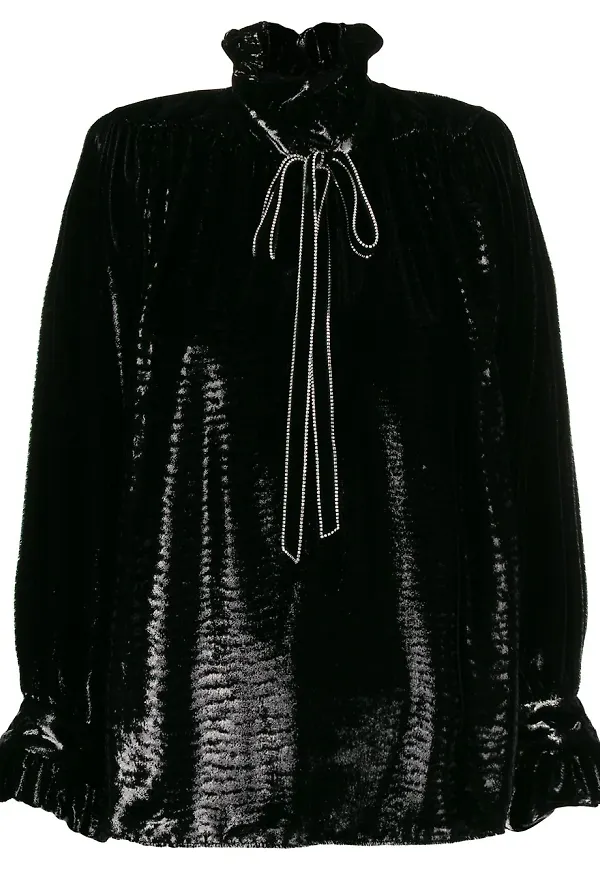 Saint Laurent blus med strass - Svart