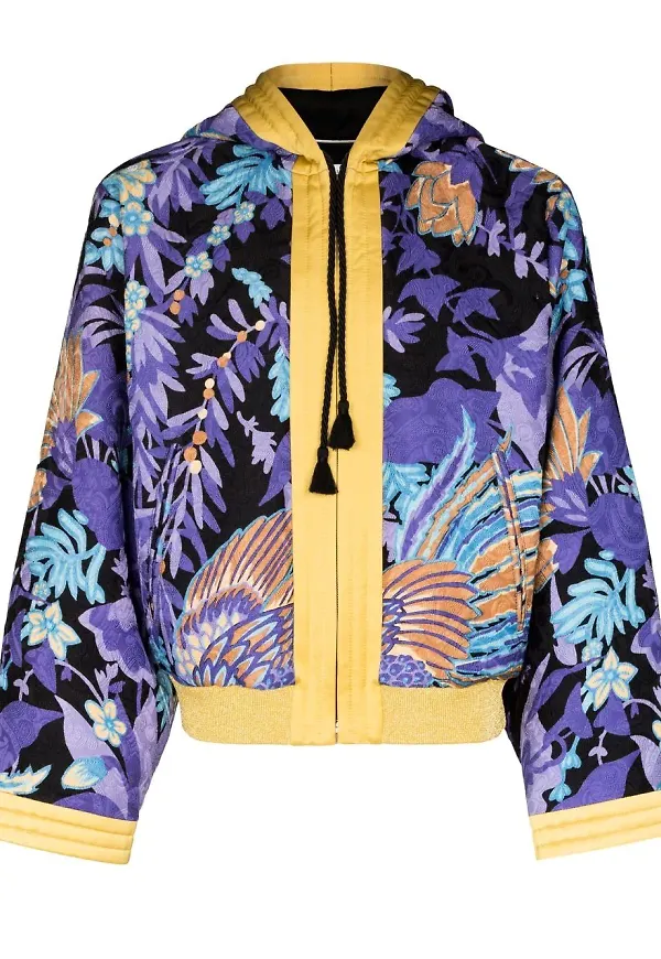 Saint Laurent bomberjacka i jacquard - Lila