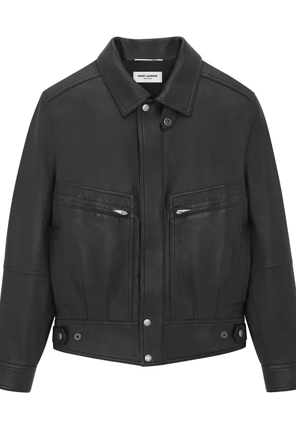 Saint Laurent bomberjacka med dragkedja - Svart