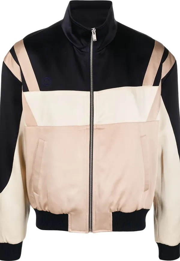 Saint Laurent bomberjacka med panel - Neutral