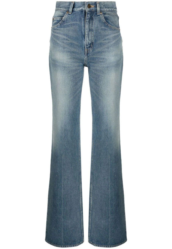 Saint Laurent bootcut-jeans med hög midja - Blå