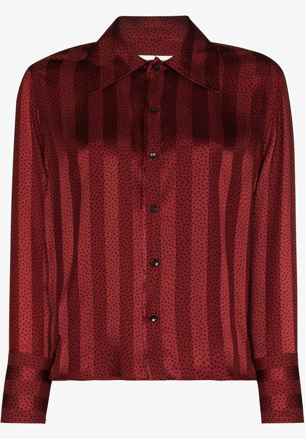 Saint Laurent Brick randig skjorta - Röd