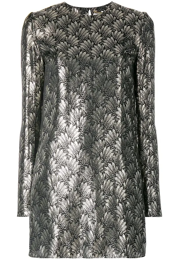 Saint Laurent broderad miniklänning - Svart