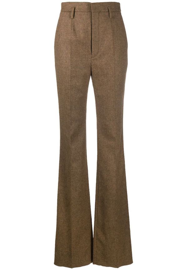 Saint Laurent byxor med hög midja - Brun
