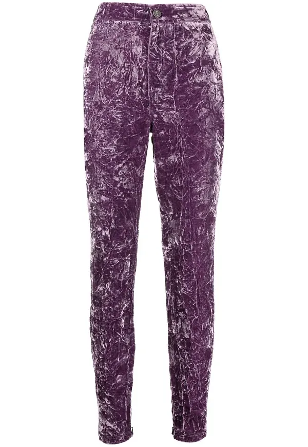 Saint Laurent byxor med sammetseffekt - Lila