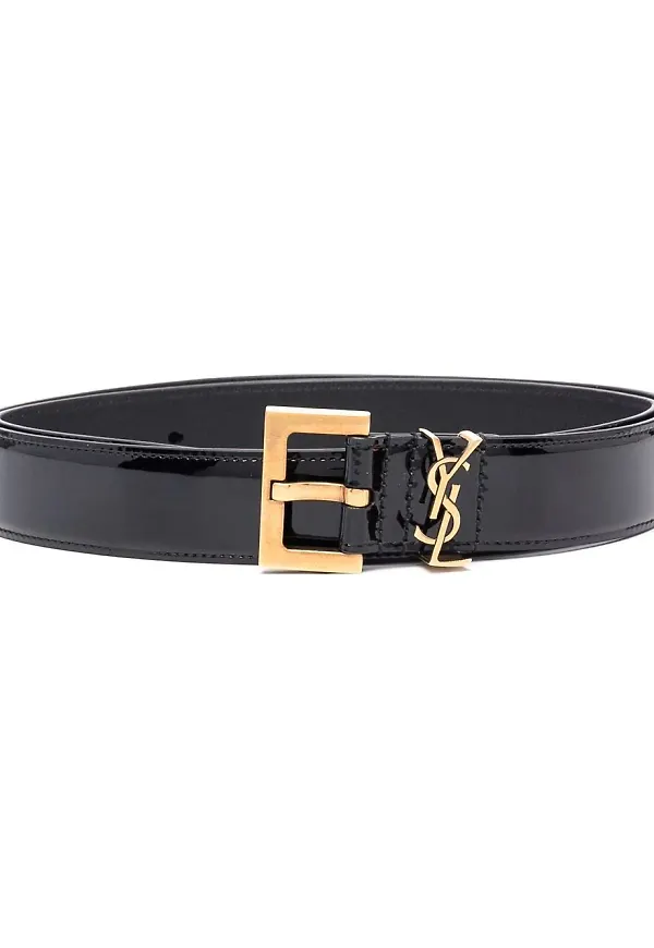 Saint Laurent bälte med monogram - Svart