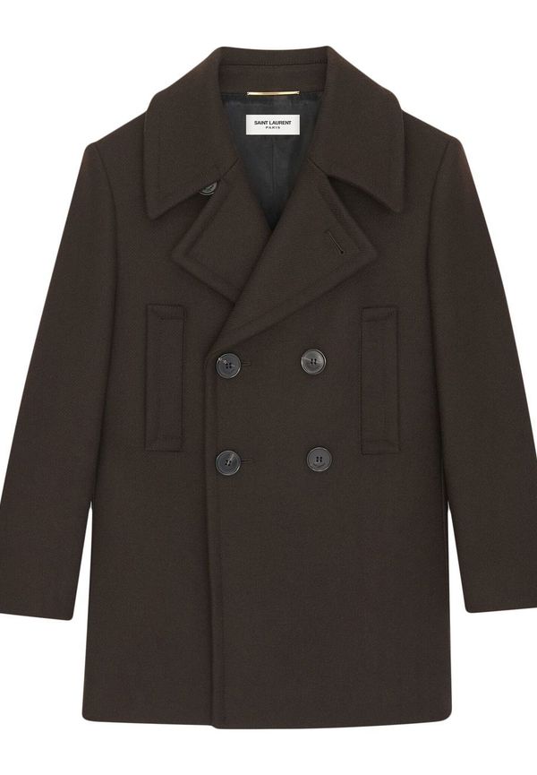 Saint Laurent Caban dubbelknäppt kappa - Brun