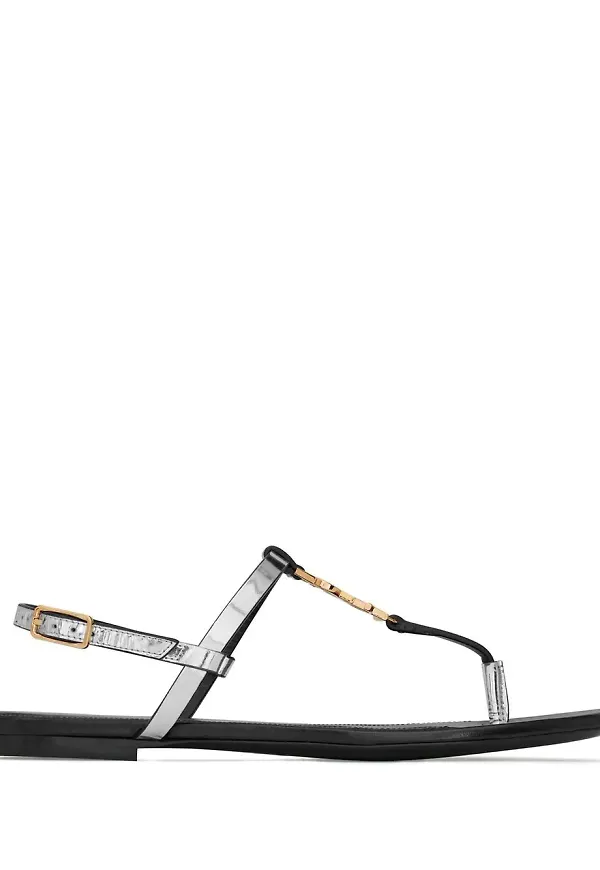 Saint Laurent Cassandra Iota sandaler - Silverfärgad