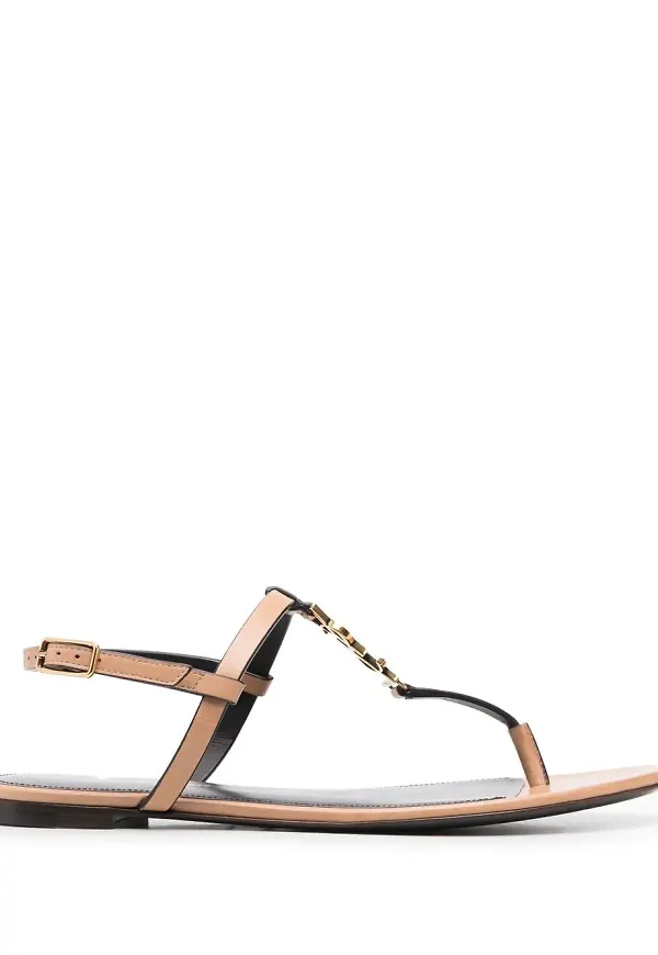 Saint Laurent Cassandra platta sandaler - Brun