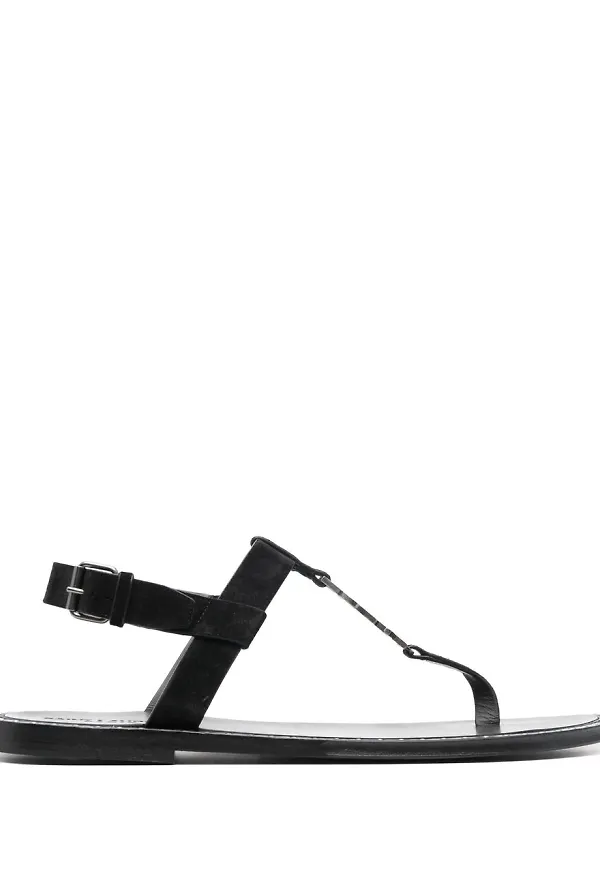 Saint Laurent Cassandra sandaler med logotypplakett - Svart