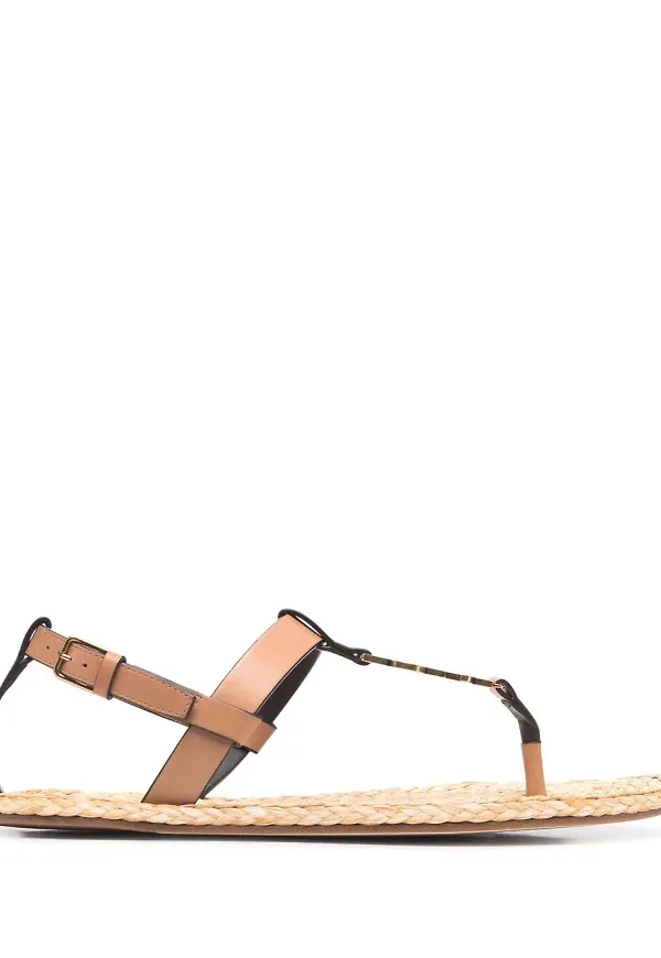 Saint Laurent Cassandra skinnsandaler - Brun