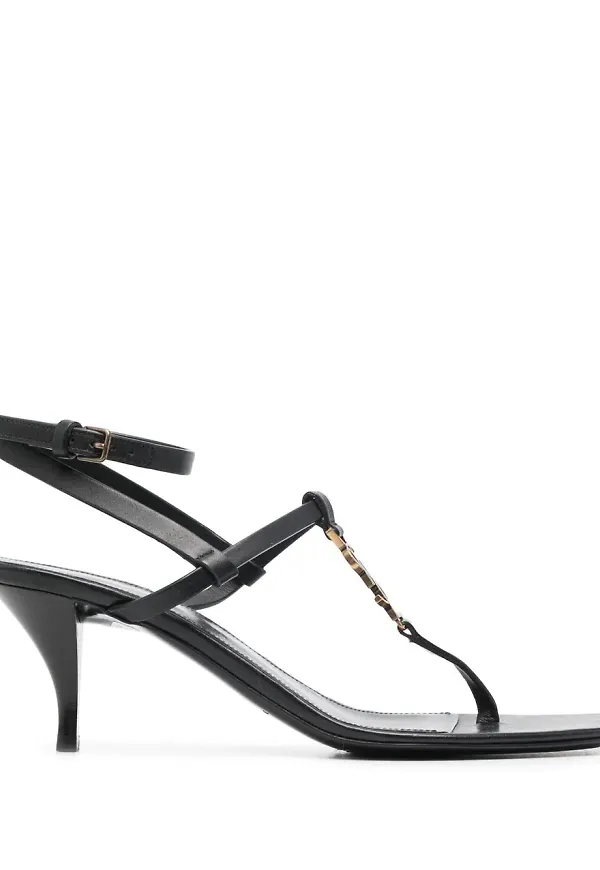 Saint Laurent Cassandra skinnsandaler - Svart