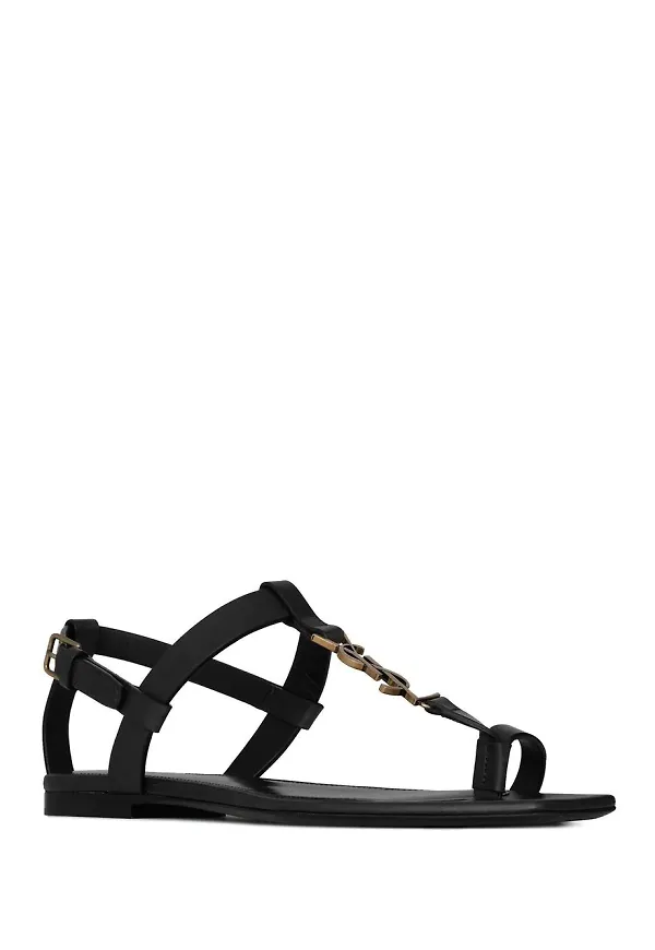 Saint Laurent Cassandra skinnsandaler - Svart