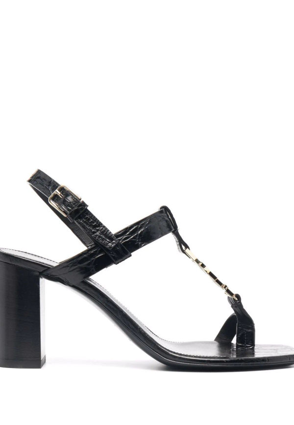 Saint Laurent Cassandra skinnsandaler - Svart