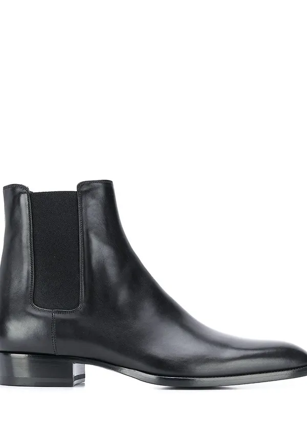 Saint Laurent Chelsea-boots i läder - Svart