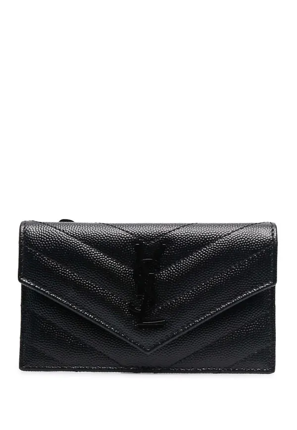 Saint Laurent chevronmönstrad plånbok - Svart