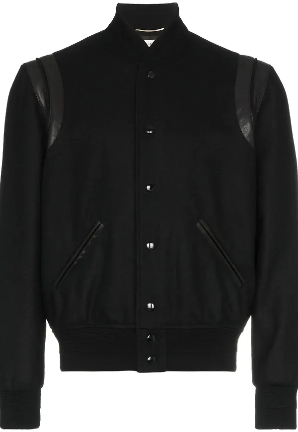 Saint Laurent collegejacka i ull - Svart