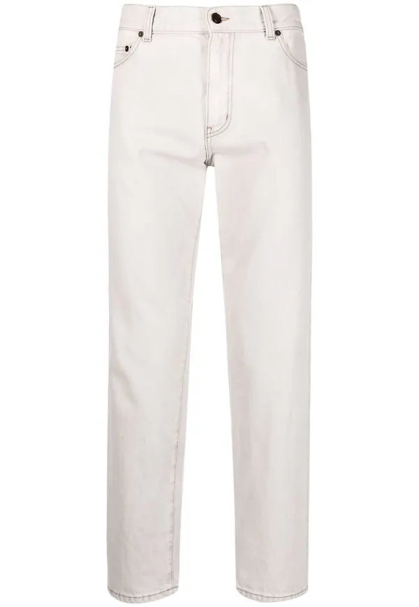 Saint Laurent croppade straight-jeans - Grå