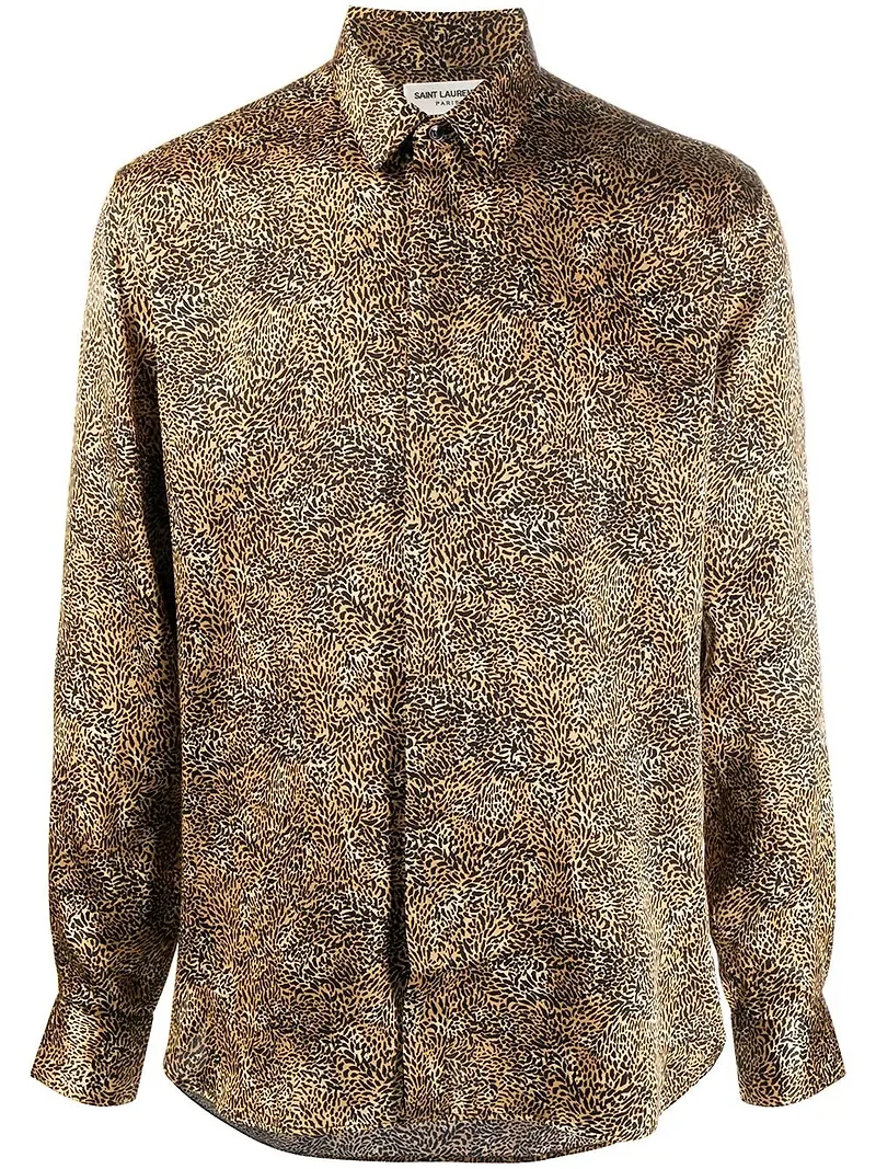 Saint Laurent djurmönstrad skjorta - Gul