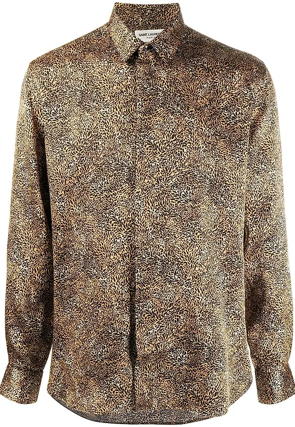 Saint Laurent djurmönstrad skjorta - Gul