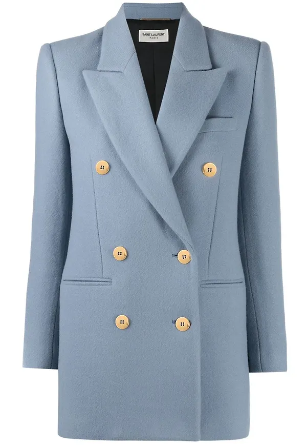 Saint Laurent dubbelknäppt blazer - Blå