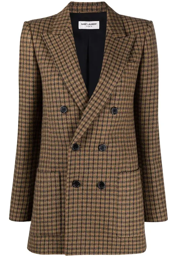 Saint Laurent dubbelknäppt blazer - Brun