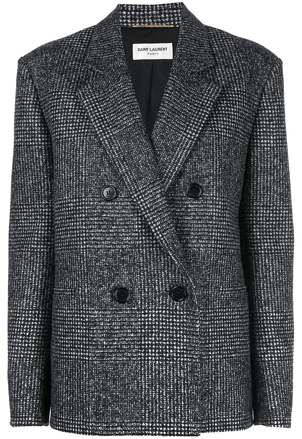 Saint Laurent dubbelknäppt blazer - Grå